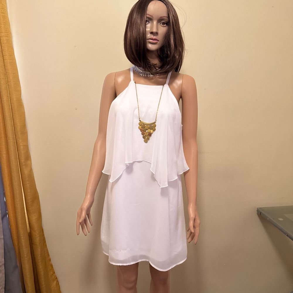 Forever 21 White Flowy Mini Dress